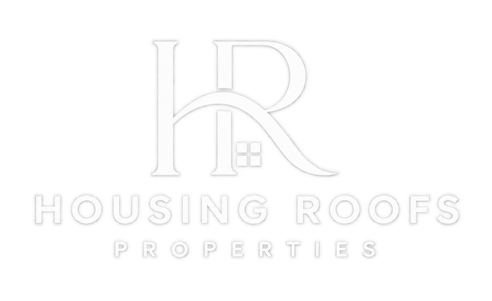 white hr monogram housing roofs logo
